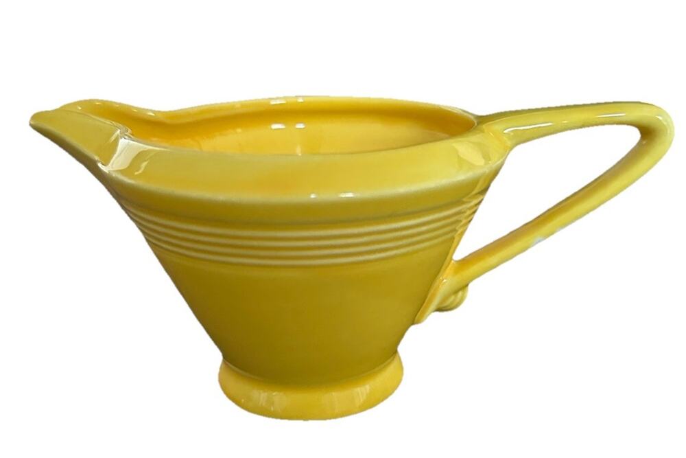 1938 - 1950 Homer Laughlin Harlequin Yellow Creamer Vintage Mid Century Kitchen